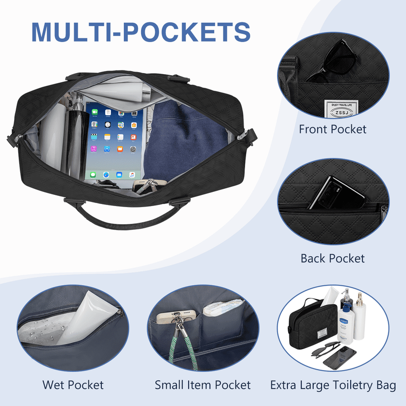 Weekender Bags for Women, Travel Duffel Bags with Shoe Compartment, Personal Ite2