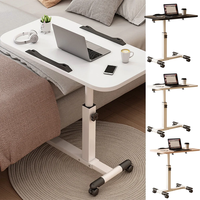 Home Medical Overbed Table, Hospital Bedside Table with Tilting Desktop and Whee0