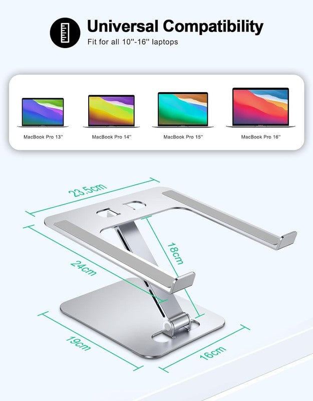 Foldable Laptop Stand Adjustable Aluminum Desk Riser for 10 16" Laptops4