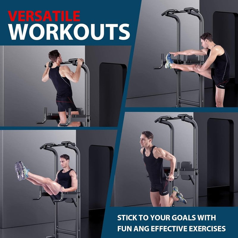 Power Tower Pull Up & Dip Station Adjustable Height Home Gym Workout Equipment5