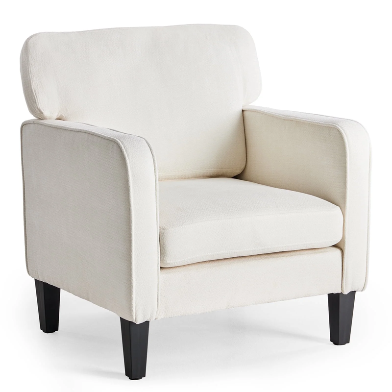 Mid Century Modern Lounge Chair – Curved Back Upholstered Armchair for Living Ro9