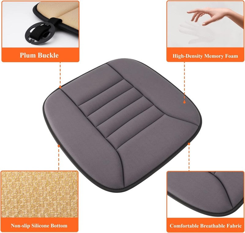 Car Seat Cushion 1.2" Memory Foam for Car & Office Chair – Dark Grey3