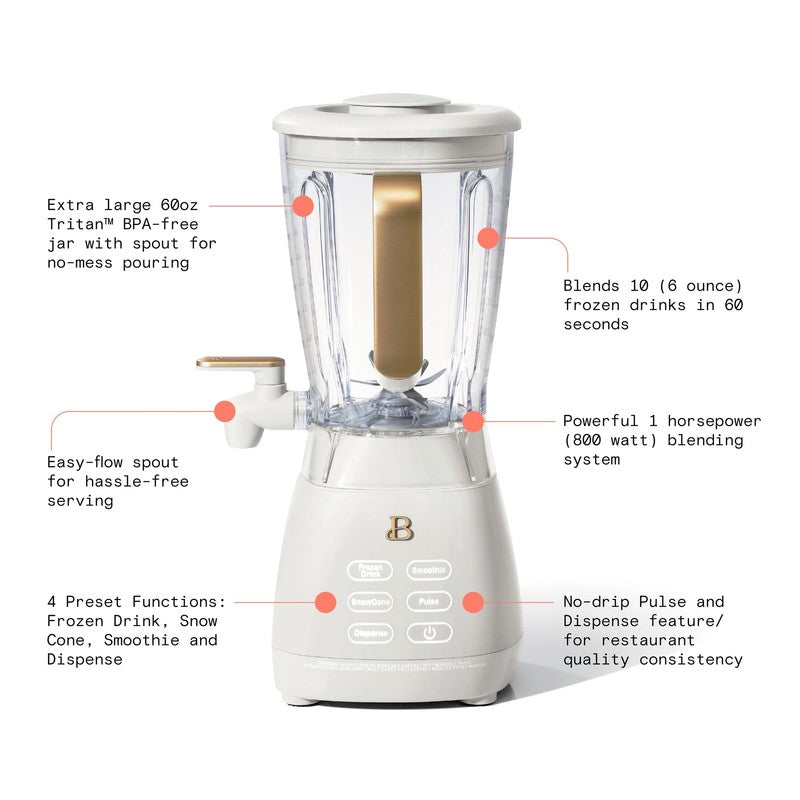 Slush Crush 60 Oz 4-Speed Frozen Drink Maker, White Icing by Drew Barrymore2