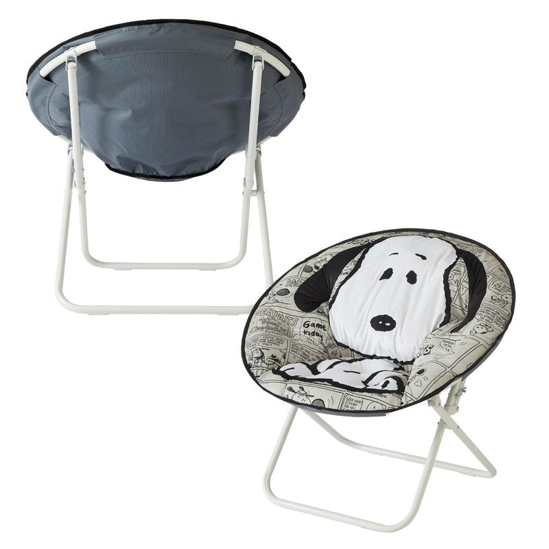 Snoopy Folding Saucer Chair for Teens and Adults, Black and White2