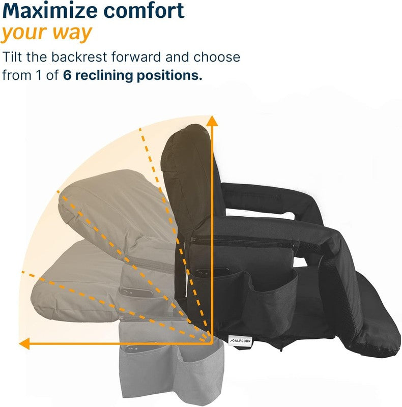 Stadium Seats with Back Support for Bleachers – Wide Bleacher Chairs with Thick 6