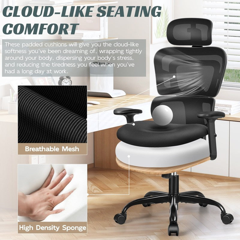Ergonomic High Back Office Chair with Lumbar Support & High-Sponge Cushion2