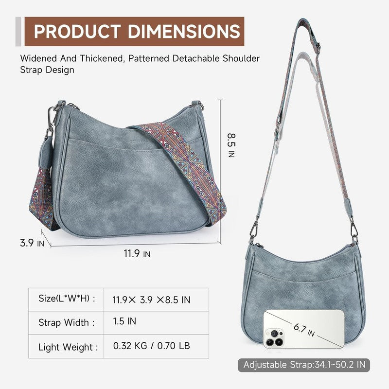 Trendy Leather Crossbody Purse with Adjustable Strap, Women'S Shoulder Handbag5