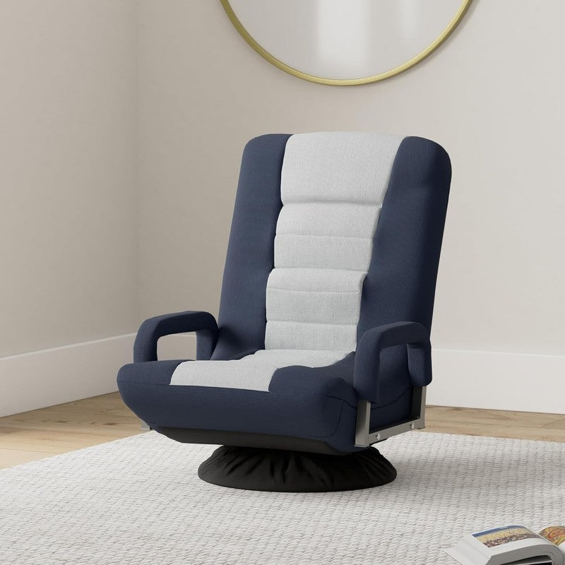 Gaming Floor Rocker Chair 360° Swivel, Lumbar Support, Blue/Gray1