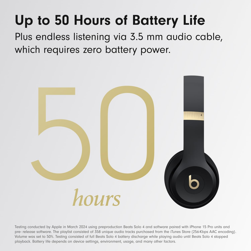 Solo 4 Wireless On-Ear Bluetooth Headphones 50Hr Battery Black Gold4