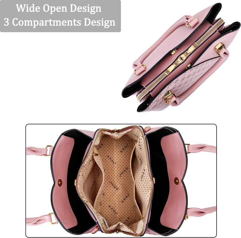 Triple Compartments Purses and Handbags for Women Fashion Ladies Satchel Shoulde5