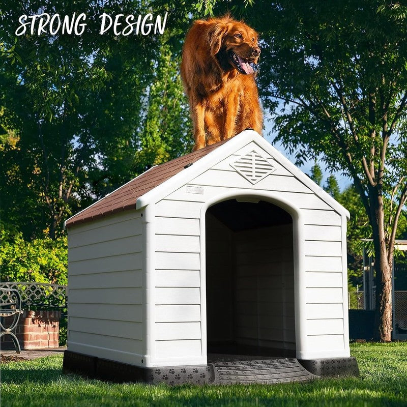 Durable Waterproof Plastic Dog House for Small to Large Sized Dogs, Indoor Outdo6