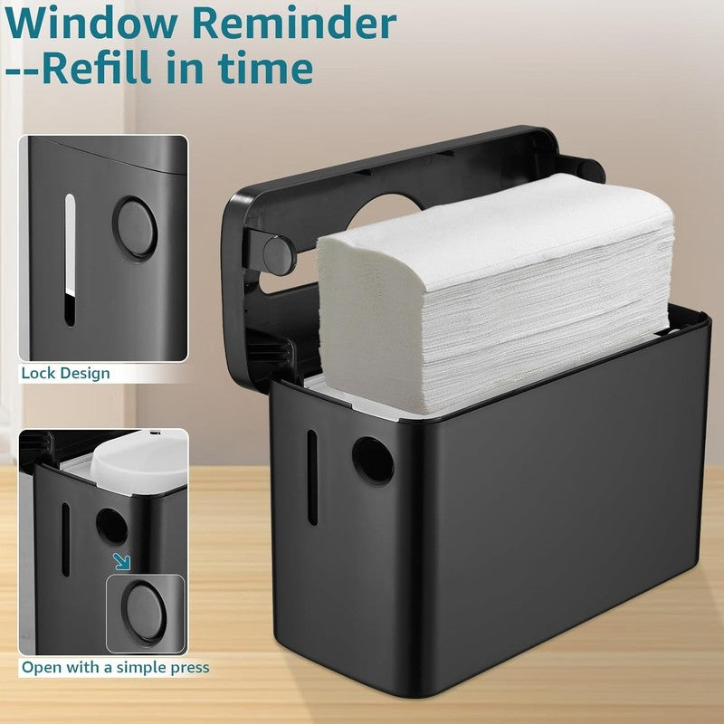 Multifold Paper Towel Dispenser Countertop Black Heavy Duty 300 Sheet2