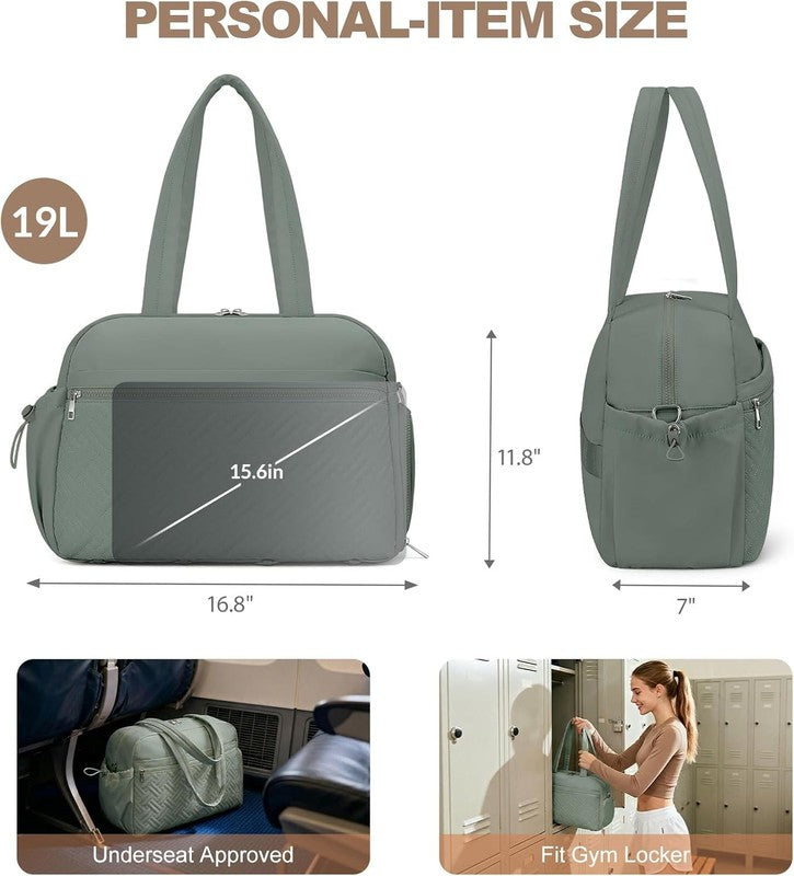 Gym Bag Women Lightweight Duffle Shoe Wet Compartment Yoga Travel Green5