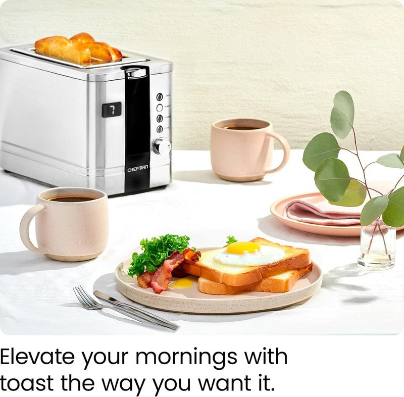 2-Slice Digital Stainless Steel Toaster - Wide Slots, Bagel, Defrost, Reheat1