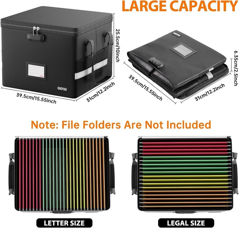 Fireproof Document Box with Lock - Portable File Organizer for Home & Office7