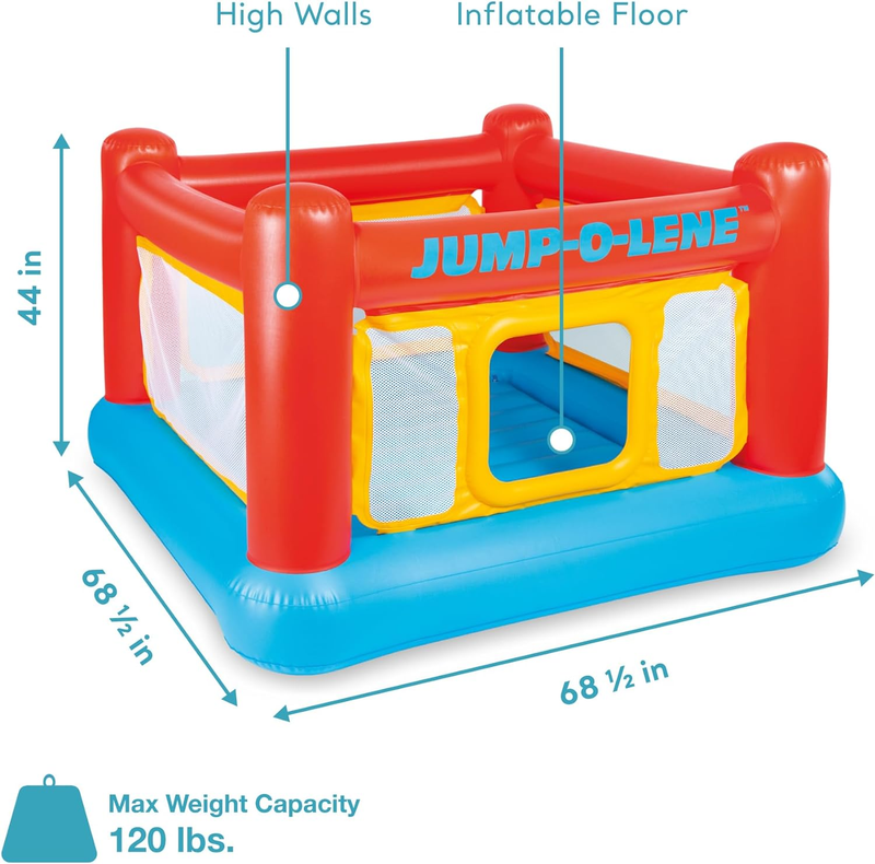 Inflatable Jump O Lene Trampoline Bounce House w/ Crawl Door Net Ages 3 61