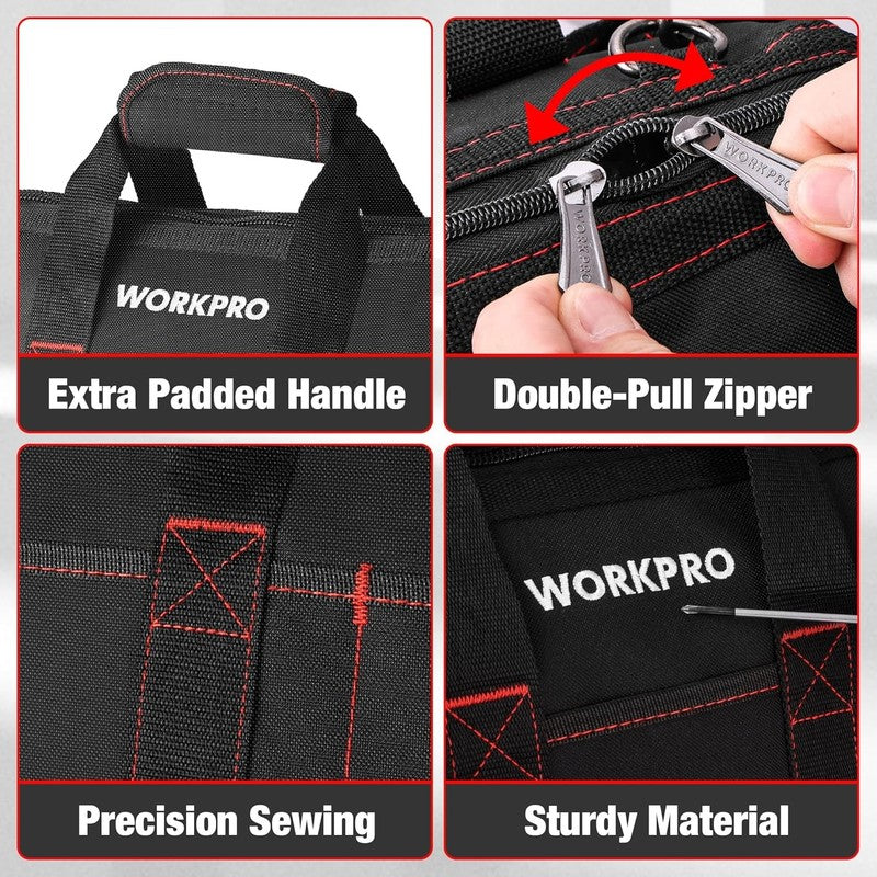 16" Close Top Wide Mouth Tool Bag Waterproof Rubber Base 5
