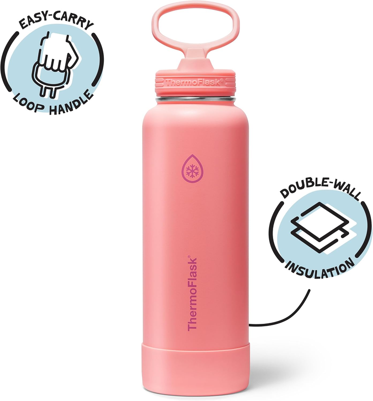 40oz Insulated Water Bottle Stainless Steel Spout Lid Leakproof Hot Cold1