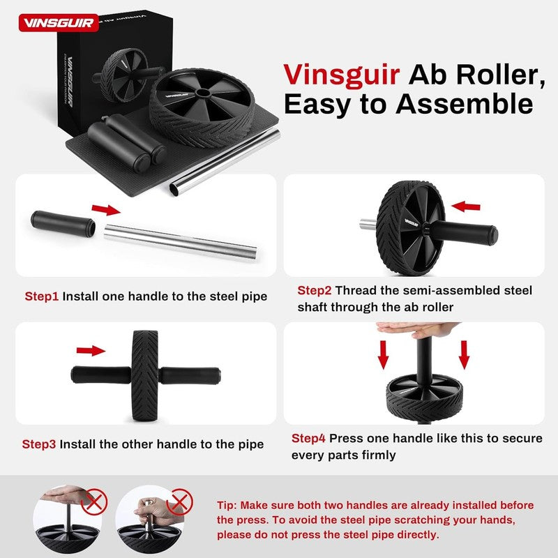 Ab Roller Wheel   Core & Ab Workout Equipment for Home Gym (Black)5