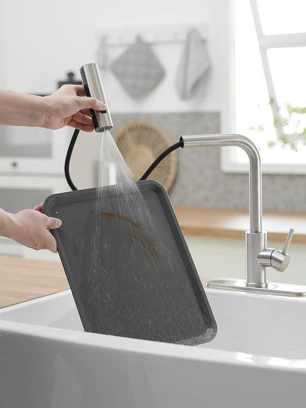 Kitchen Faucet Pull Down Sprayer Waterfall 3 Function Stainless Steel Handle4