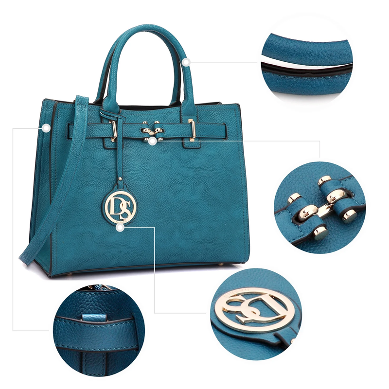 Women Satchel Purses Handbags Belted Top-Handle Work Tote Shoulder Bags with Lon7