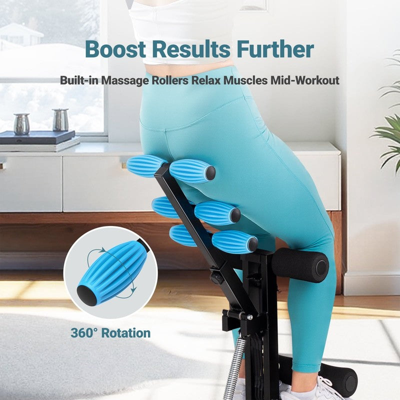 Adjustable Glutes Trainer & Deep Squat Machine - Core Leg Strengthener for Gym W1