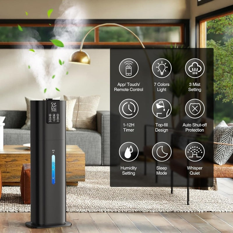 8L Smart Cool Mist Humidifier Large Room Top Fill App Remote Quiet 3 Speed2