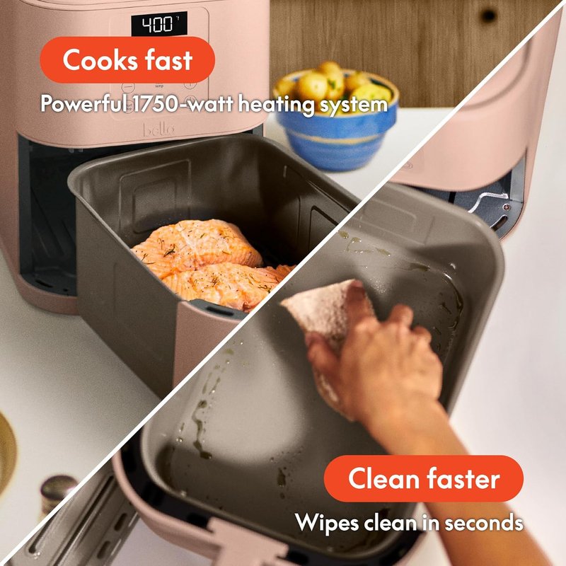 6 Qt Slim Air Fryer, Fits-Anywhere Kitchenware, Evergood Ceramic Nonstick Coat3