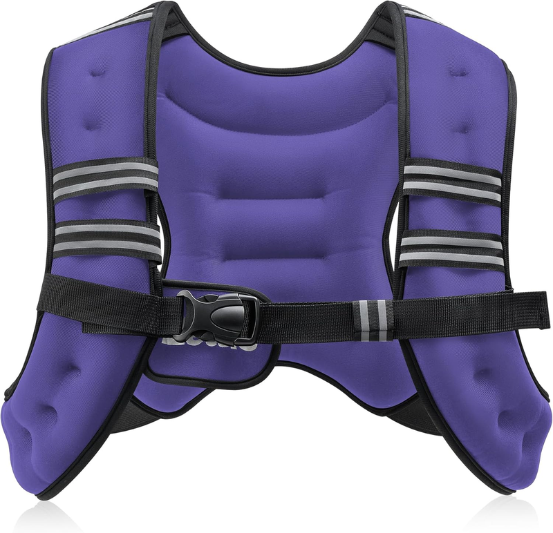 Weighted Vest 12Lb Reflective Stripe Workout Strength Training Fitness Violet9