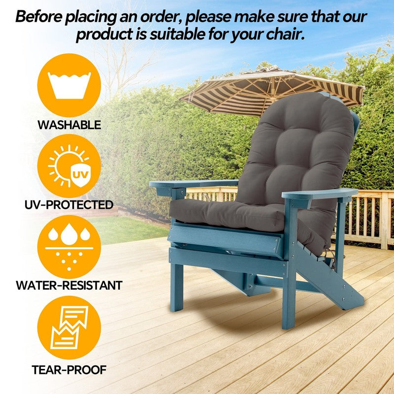 Adirondack Chair Cushion, 49X20 Inch Patio Gray Seating Cushion, 2 Count1