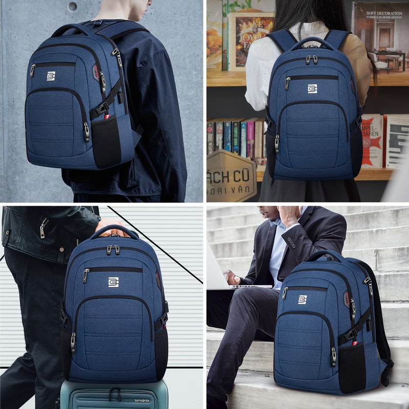 Laptop Backpack USB Charging Port Water Resistant Work Business Bag Men7