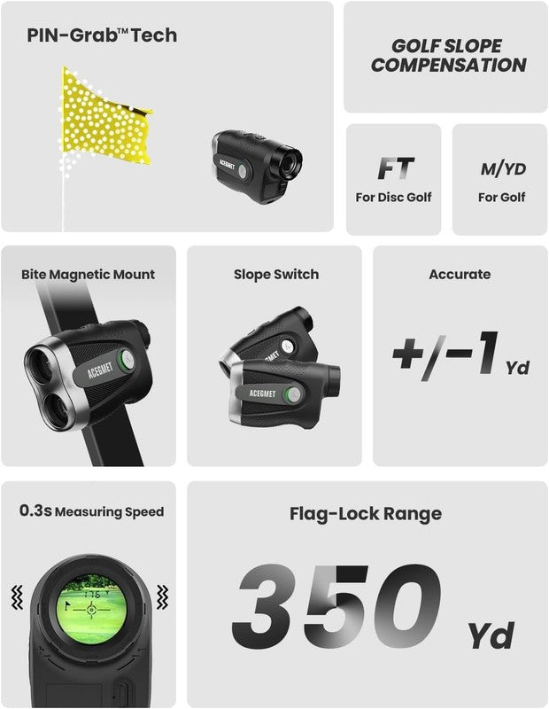 PF2C Golf Rangefinder Slope Flag Lock Vibration Rechargeable Magnetic Accurate1