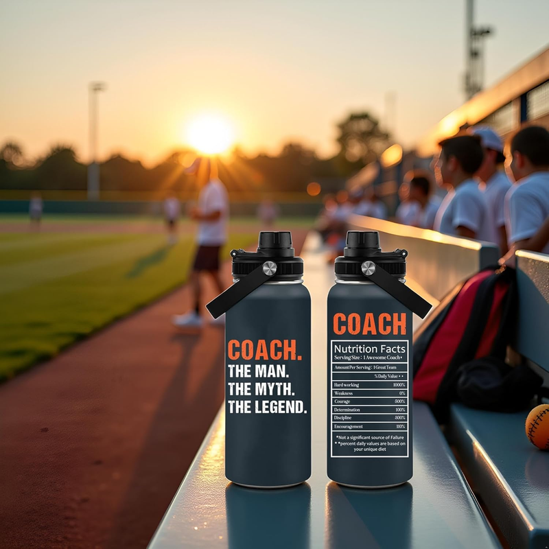 32oz Coach Water Bottle Nutrition Facts “Man Myth Legend” Coach Gift Sports3