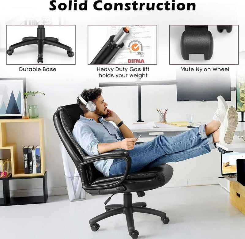 Big and Tall Home Office Computer Chair for Adults, High Back Desk Chair for Hea1