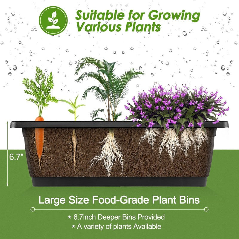 4 Ft Vertical Garden 5-Tier Raised Garden Bed Planter Box for Patio Balcony Flow4