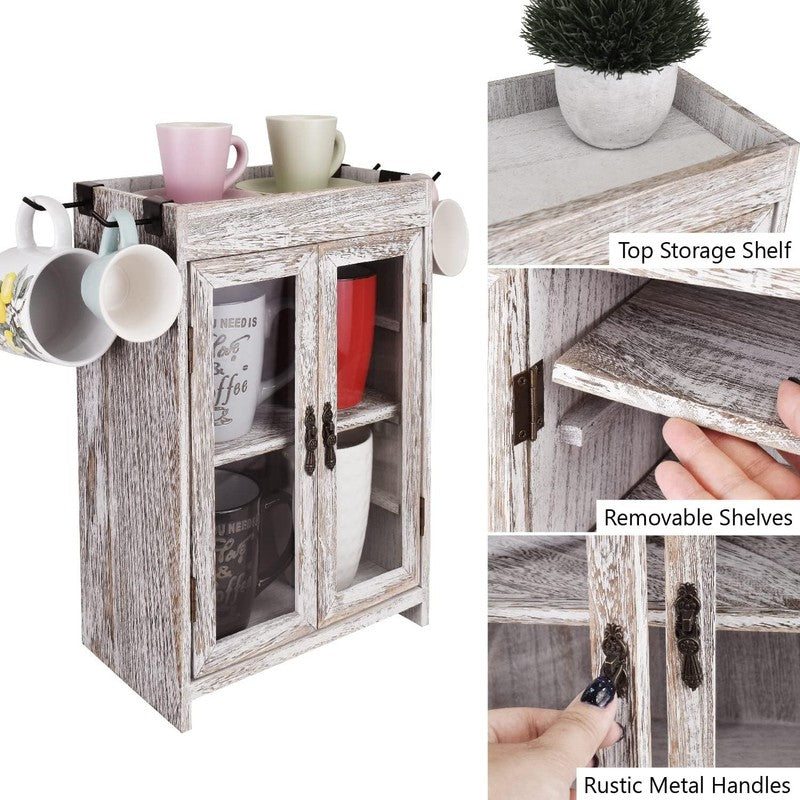 Wooden Countertop Storage Cabinet. Customizable Organizer with Adjustable Shelve4