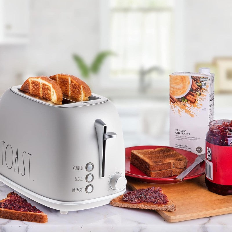 Retro 2 Slice Stainless Steel Toaster Wide Slot 6 Browning Bagel Cancel Sand4
