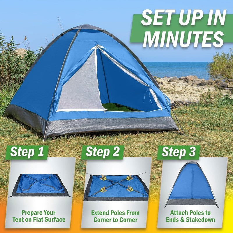 2 Person Camping Tent with Rain Fly and Carrying Bag   Lightweight Outdoor Pop u7