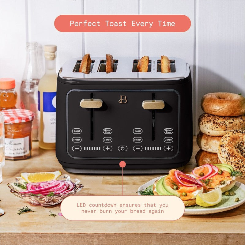 4-Slice Toaster with Touch-Activated Display, Black Sesame by Drew Barrymore6