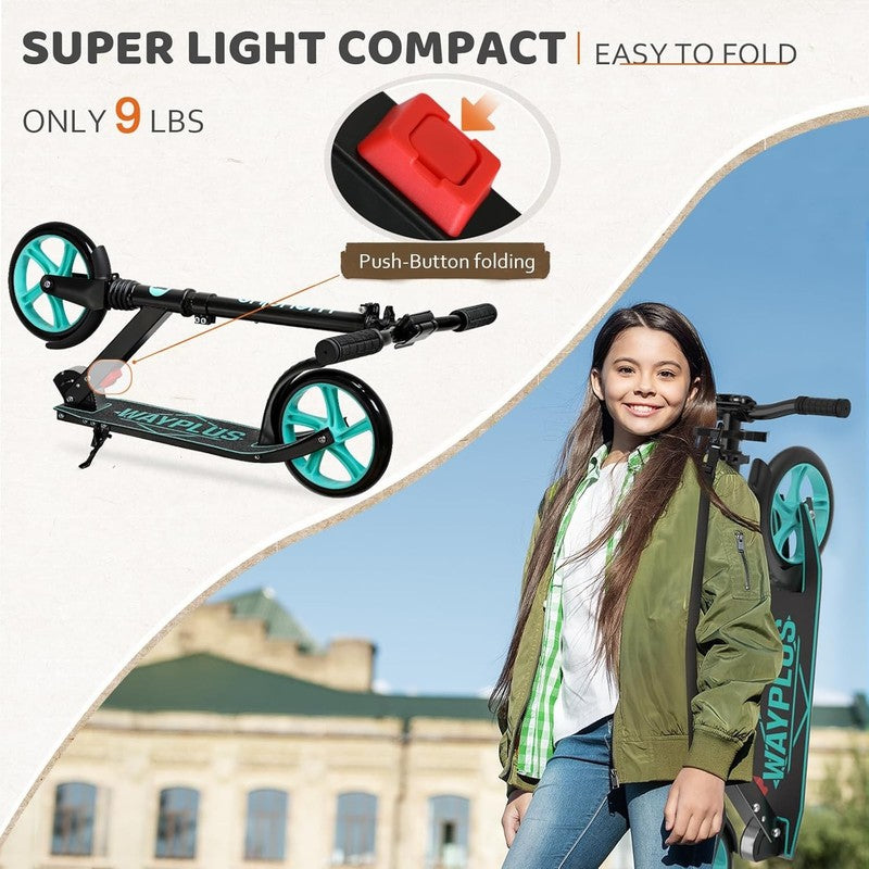 Kick Scooter Foldable 8" Wheels ABEC9 Adjustable 4 Levels Kids Teens Adults 6+1