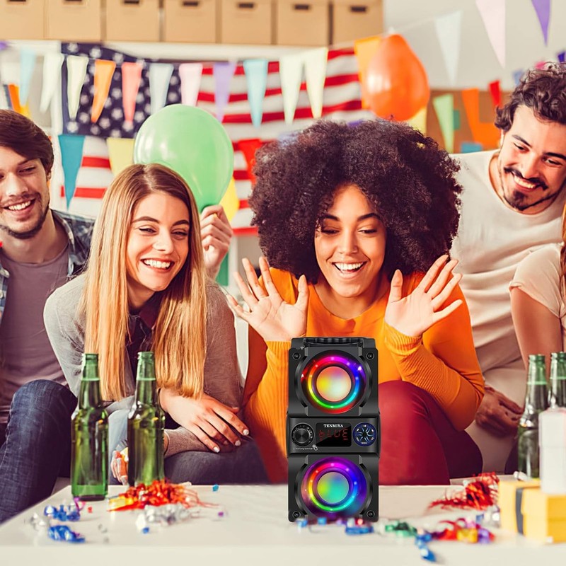 40W Bluetooth Speaker, 60W Peak, Heavy Bass, Lights, FM, MP3, Outdoor/Home6