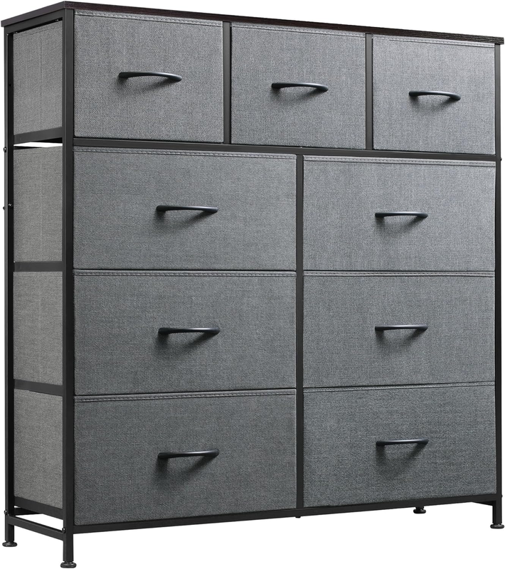 9 Drawer Dresser, Fabric Storage Tower for Bedroom, Hallway, Entryway, Closet, T10