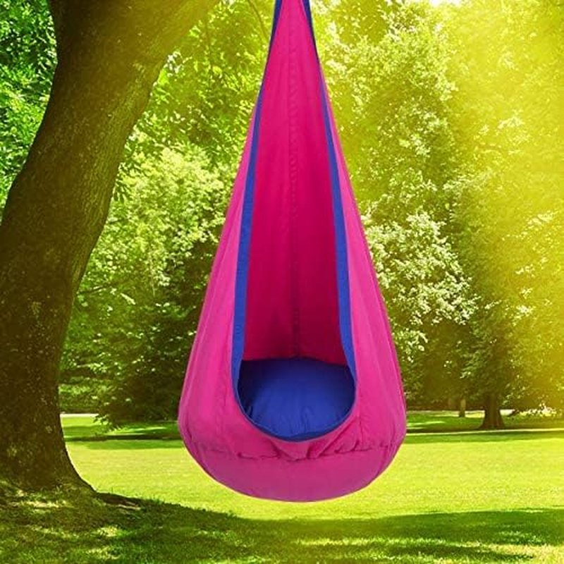 Kids Pod Swing Seat, Hanging Hammock Chair Swing with Inflatable Pillow, Sensory7