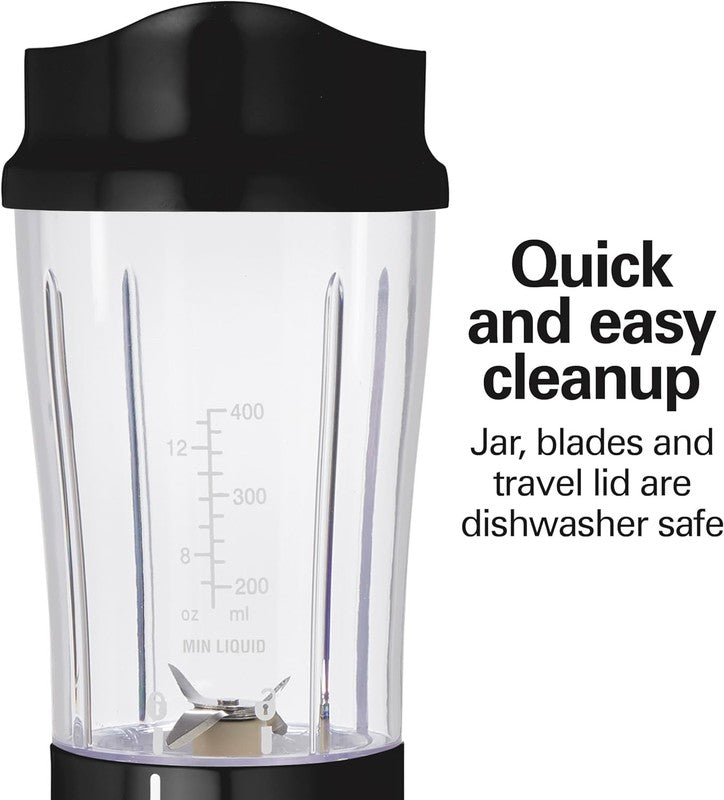 Portable Blender 14Oz BPA Free Cup & Lid, Stainless Steel Blades, Black 51101AG3
