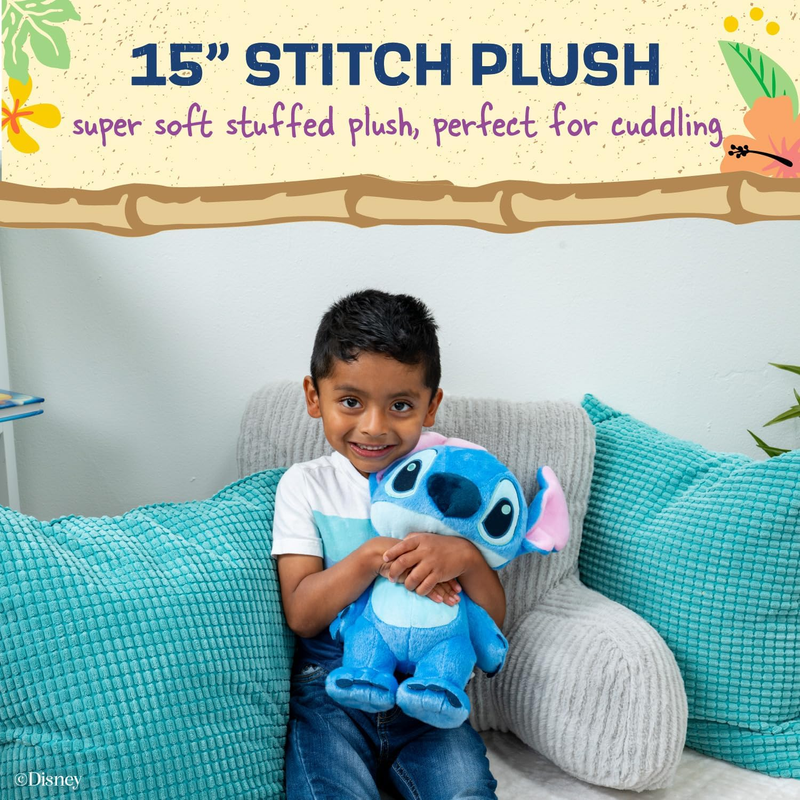 Disney Baby Lilo & Stitch 15" Soft Plush Toy Huggable Stuffed Animal Blue1