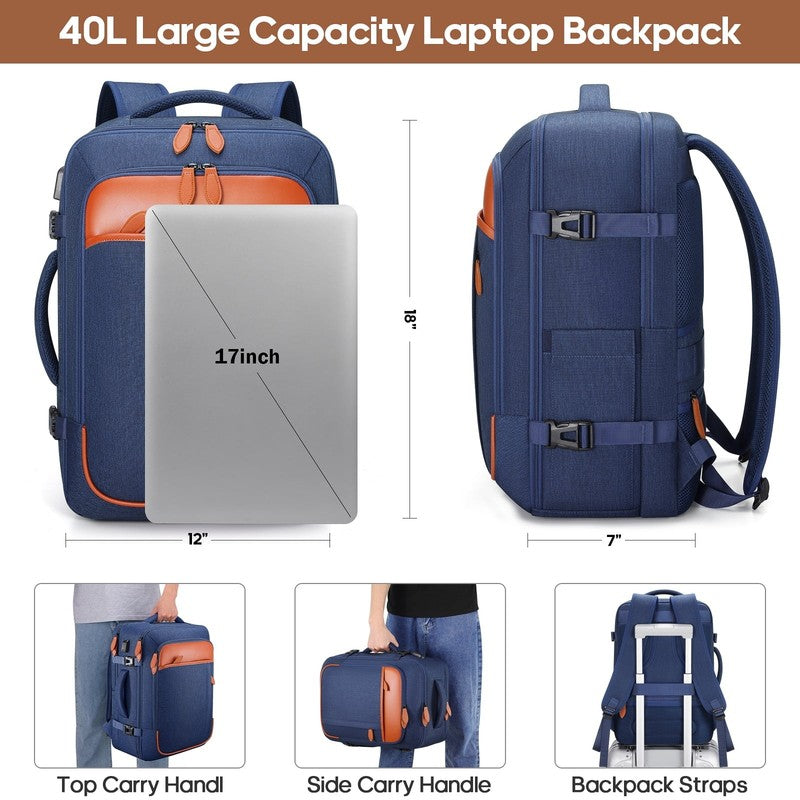 Travel Backpack for Men & Women Carry on Backpack Flight Approved 40L Waterproof1