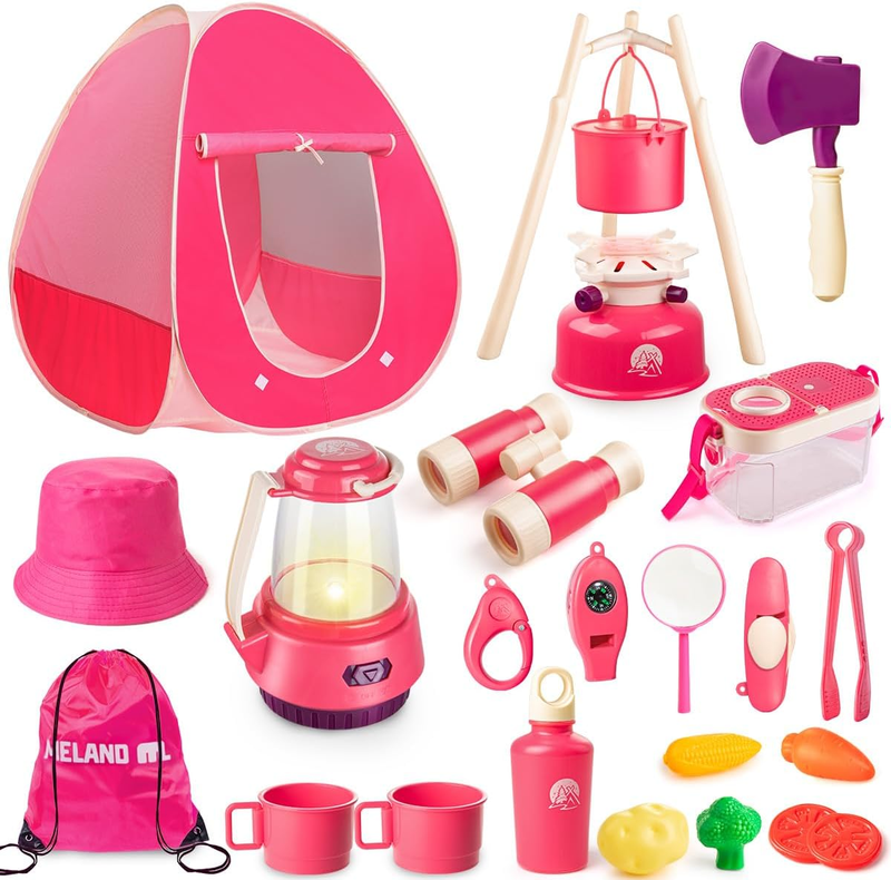 Kids Camping Set for Girls   Camping Tent Toys for Girls Indoor Outdoor Pretend 0