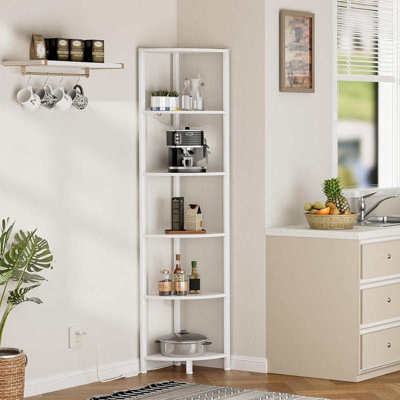6 Tier Corner Shelf with LED Light, 67.5” Tall Standing Shelf Organizer Shelf8
