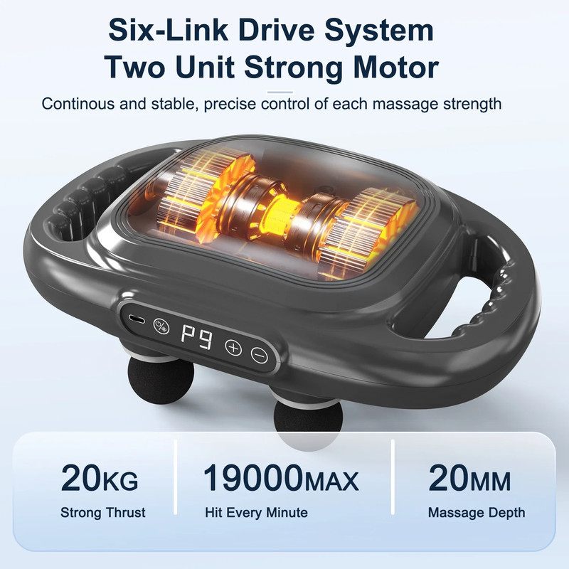 Massage Gun, 6 Head Deep Tissue Quiet Massager, Portable Muscle Massage Gun for 5