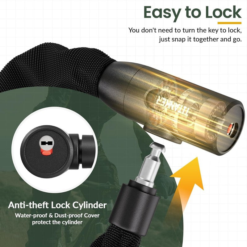 Heavy Duty Bike Chain Lock 3ft 6mm Anti-Theft w/ Keys for Bikes, Gates, More2